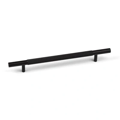 Image of 160mm Knurled Matt Black Kitchen Cupboard Bar Handle Cabinet Door Drawer Furniture Wardrobe Pull
