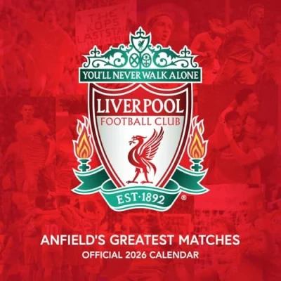 Image of 2026 CALENDAR LIVERPOOL FC LEGENDS MONTH TO VIEW SQUARE WALL OFFICIAL PRODUCT