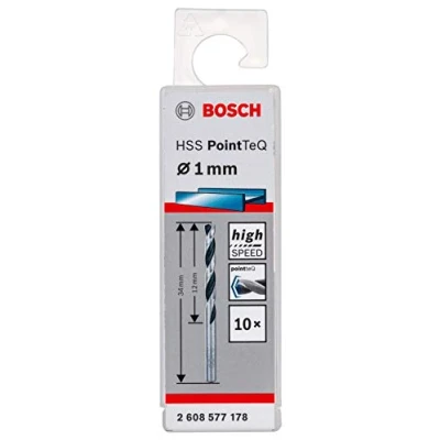 Image of Bosch Professional 2608577178 10 Piece PointTeQ HSS Twist Bit (for Metal, 1 x 12 34 mm, Drill Driver Accessories), GR, ø mm