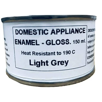Image of 1 x 150ml Light Grey Gloss Fridge, Cooker and Appliance Enamel Paint. Heat Resistant