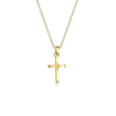 Image of Elli Necklace Ladies Cross Pendant Star Engraving Faith in 925 Sterling Silver
