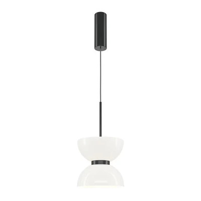Image of Maytoni Kyoto LED pendant light, black/white, Ø 22 cm, glass
