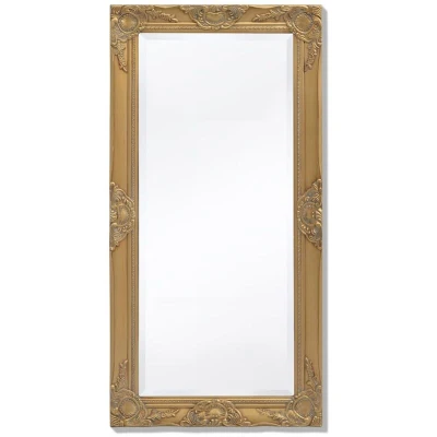 Image of vidaXL Classic Wall Mirror Baroque Style in Rich Gold Tone with Decorative Wooden Frame and Bevelled Edge, Easily Mounted, Perfect for Dressing Room 100 x 50 cm