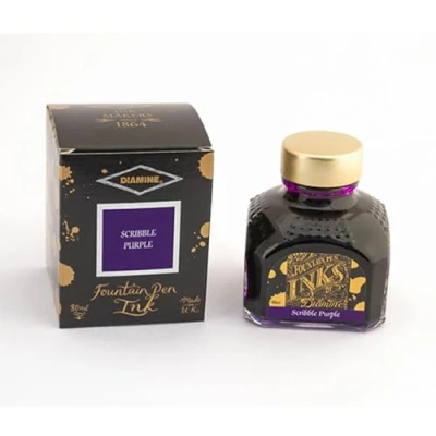 Image of Diamine Fountain Pen Ink 80ml Scribble Purple