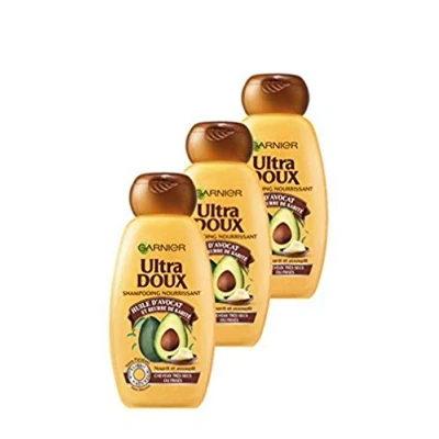 Image of Garnier Ultra Gentle Shampoo for Very Dry/Curly Hair Avocado Oil/Shea Butter 250 ml Pack of 3
