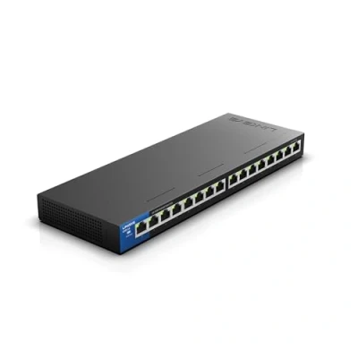 Image of Linksys LGS116P 16 Port Gigabit Unmanaged Network POE Switch with 8 POE+ Ports @ 80W Ideal for Business, Home, Office, IP Surveillance Ethernet Hub Metal Housing, Desktop / Wall Mount