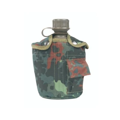 Image of Mil tec Woodland Camo Water Bottle With Cover