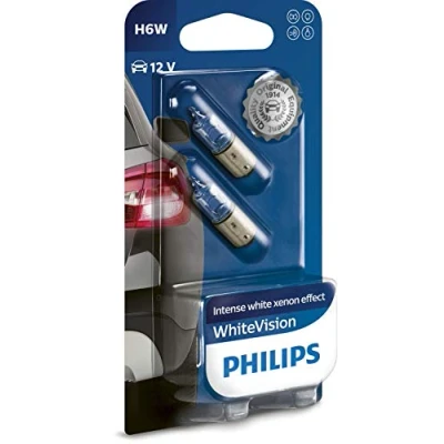 Image of Philips WhiteVision Xenon effect H6W car bulb 12036WHVB2, double blister