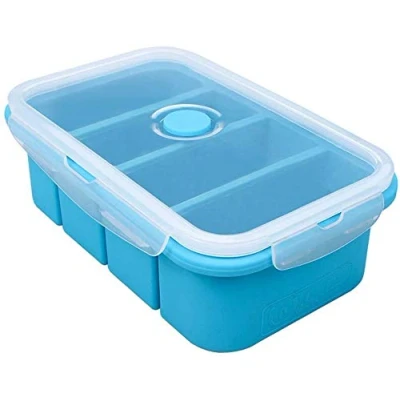 Image of webake Soup Containers Silicone Food Freezer Trays with Lid 250 ml Extra Large Jumbo Ice Cube Tray for Soup, Broth, Sauce, Butter, Meal Prep