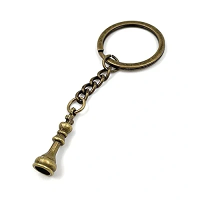 Image of Onlineworld2013 Keychain Chess King Figure Game Bronze Metal Pendant Charm