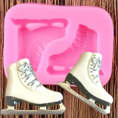 Image of Silicone Molds,Epoxy Resin Molds,6x4.4cm Skates Molds Shoes Cake Fondant Mold Decorating Tools Candy Clay Chocolate Moulds