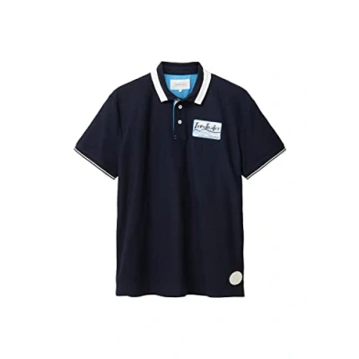 Image of TOM TAILOR Men&#039;s 1036340 Polo Shirt with Logo Badge, 10668 Sky Captain Blue, XL