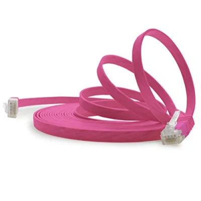 Image of 1aTTack.de 10m magenta 1 piece Cat6 Ethernet cable flat network lan Cat 6 very thin and slim 1000 Mbit/s