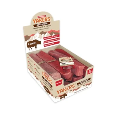 Image of YAKERS Strawberry Natural Dog Treats Dry Himalayan Yak Chew Bar, &amp; Occupier, Medium (Pack of 20)