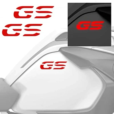 Image of BLACK DOVES GRAPHICS 2pcs Stickers Compatible with Motorrad R 1200 1250 GS Adventure LC Tank Sides (Reflective Red)