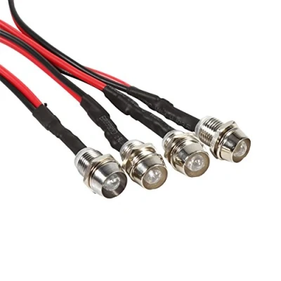 Image of EBTOOLS 1/ Inch Led Directional Dashboard Lights Elerose 4 Pcs 12V 8Mm Panel Pilot Dash Warning Light Indicator Lamp For Car,Boat,Truck,Van (White)