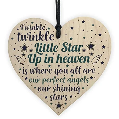 Image of RED OCEAN Mum Nan Dad Grandad Memorial Heart Bereavement Gift Christmas Tree Decoration Bauble Plaque