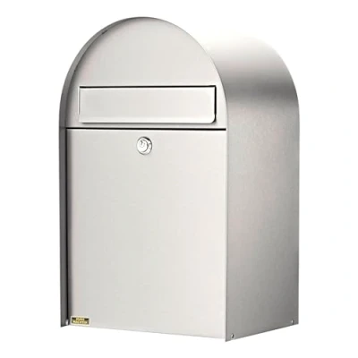Image of Burg Wächter Briefkasten aus Edelstahl mit transparentem Schutzlack Nordic 3680 Ni Stainless Steel Mailbox, Grey, 475 x 300 222 mm