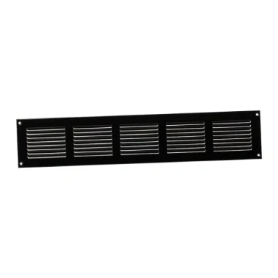 Image of 500x100mm / 20x4&quot; inch Black Metal Air Vent Grille Cover with Insect Mesh Ventilation