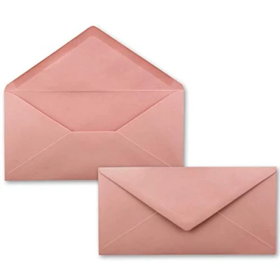 Image of 25 envelopes old pink (pink) DIN long 110 x 220 mm (11 22 cm) wet glue without window ideal for invitation cards FarbenFroh series