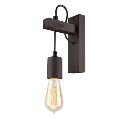 Image of Leon Industrial Wall Light Wenge, 1x E27
