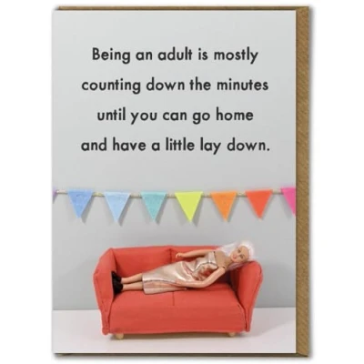 Image of Bold &amp; Bright Funny Birthday Card ‘Laydown’ Hilariously Cards For Men Cheeky Him Male Friends Mates Partner Novelty Humour