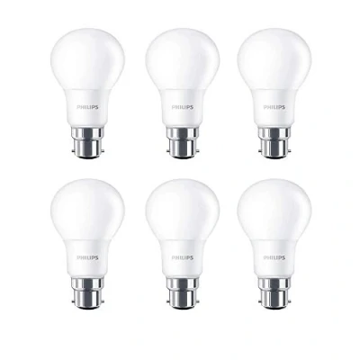 Image of 6 Pack x Philips CorePro LED 8W Frosted GLS Lamp B22 BC Large Bayonet Cap 2700k Warm White 806 Lumen 15000 Hours 929001233902