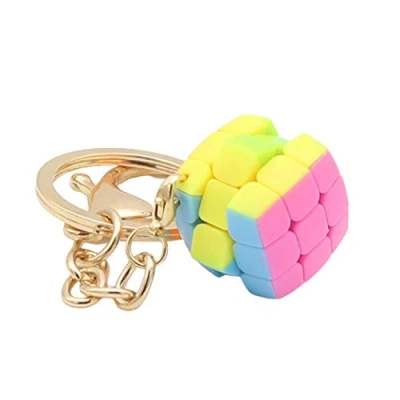 Image of Yealvin Mini Keychain 3x3 Magic Cube, Keyring Cube Puzzle Toys Brain Teasers 0.79 Inch