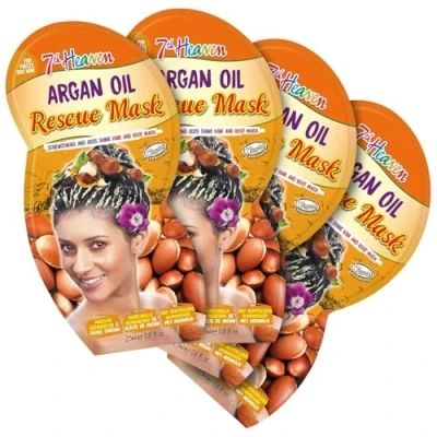 Image of 7th Heaven Rescue Hair Mask, Pack of 4 Root &amp; Masks with Argan Oil Panthenol to Strengthen Add Shine Deep Conditioning Treatment for Dry Damaged