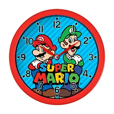 Image of Mario Brothers Red &amp; Blue Wall Clock GSM3047
