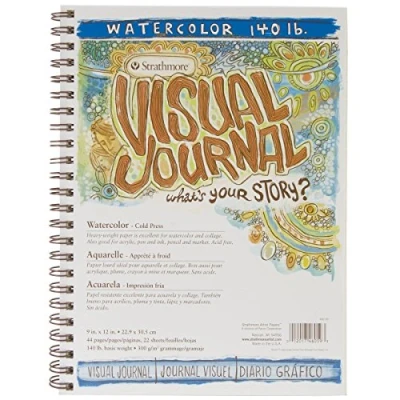 Image of Strathmore 460 59 Visual Journal Watercolor 9 x 12 inch, 22 Sheets, White, 9&quot;X12&quot;