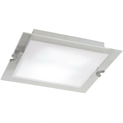 Image of Melbourne Square Ceiling 15W LED 3000K, 1350lm, Polished Chrome/Frosted White Glass