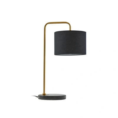 Image of Lindby table lamp Hillary, black/gold, marble, 49 cm