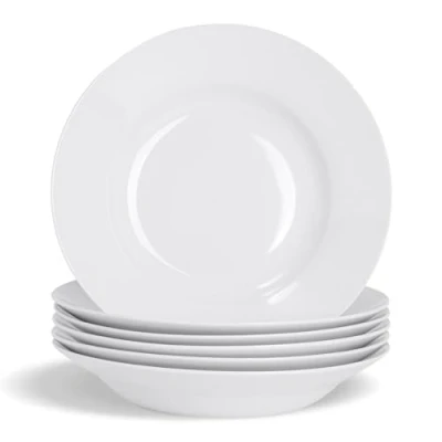 Image of 6x 23cm White Soup Bowls By Argon Tableware