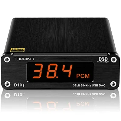 Image of Topping D10s Mini USB DAC ES9038Q2M XMOS XU208 PCM384kHz DSD256 Native Audio Amplifier Decoder Black