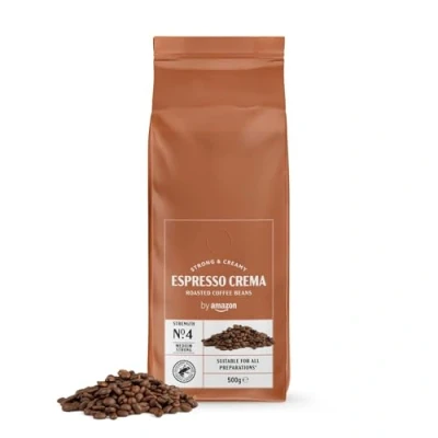 Image of by Amazon Espresso Crema Light Roast Coffee Beans, 500g, Rainforest Alliance Certified