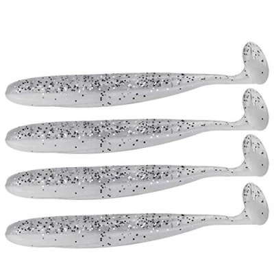 Image of 20 PCS Fishing Soft Lure 7.5cm/2g Plastic T Tail Bait Artificial Worm Swimbait for Bass Trout Walleye Accessory(White)