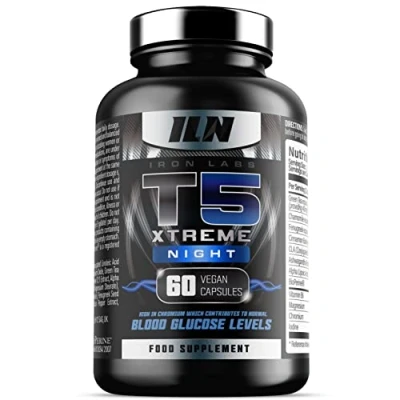 Image of Iron Labs T5 Xtreme Night Potent Overnight Formulation Keto Friendly with CLA, Green Tea, Chromium &amp; Alpha Lipoic Acid (60 Vegan Capsules)