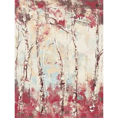 Image of Wee Blue Coo Birch Trees Abstract Painting Large Wall Art Print Canvas Premium Poster