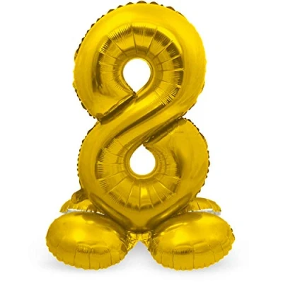Image of Folat Foil Balloon with Standard Number 8 Gold 72 cm