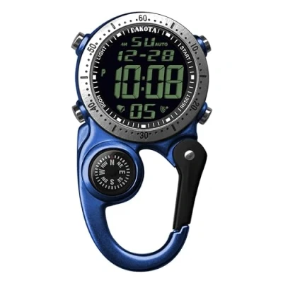 Image of Dakota Digital Backpacker Clip Watch, Alarm, Stopwatch, Timer and Dual Time, Outdoor Gifts for Men Women, Tactical Watch