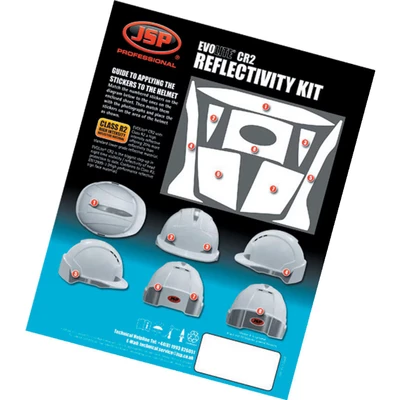 Image of JSP EVOLite Lightweight ABS Safety Helmet CR2 Reflective Decals Slv Pack of 10 (AHV390 002 900)