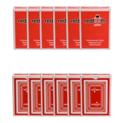 Image of Redtooth Poker 12 PACKS Casino Quality Playing Cards with Four Jumbo Indexes &amp; 100% Plastic
