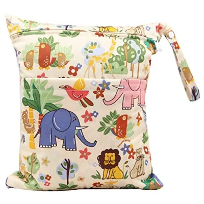 Image of Waterproof Zipper Bag Washable Baby Cloth Nappy Changing Diaper (Animal)