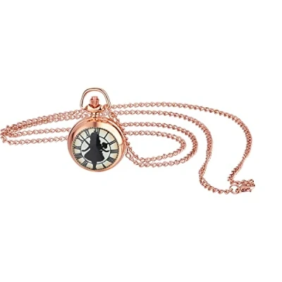 Image of JewelryWe Vintage Pocket Watch Classic Steampunk Fob Half Hunter Quartz Watches Retro Pendant Necklace for Men Women