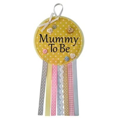 Image of Ditsy Rosettes Mummy to be Rosette badge and Greetings card, Keepsake, Baby Shower, new mum gift, boy, girl, unisex