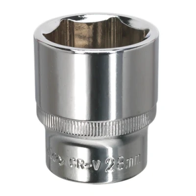 Image of Sealey Premier WallDrive® Socket 28mm 1/2&quot;Sq Drive Fully Polished