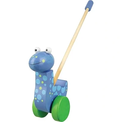 Image of Orange Tree Toys Diplodocus Push Along Wooden Toy