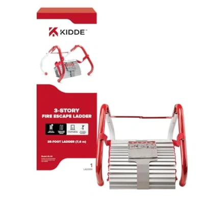 Image of Kidde KS468094 25ft 3 Storey Escape Ladder, Red/White