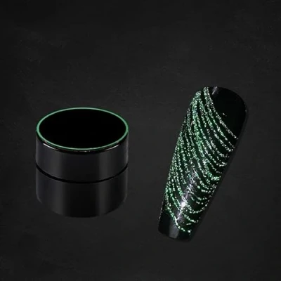 Image of Solid Color/Luminous/Bling Glitter Disco Spider Gel,21 Colors Nail Art Wire Drawing Gel for Line Pulling,New Upgraded Matrix with Paint (Glitter Gel, DSP06#Green)